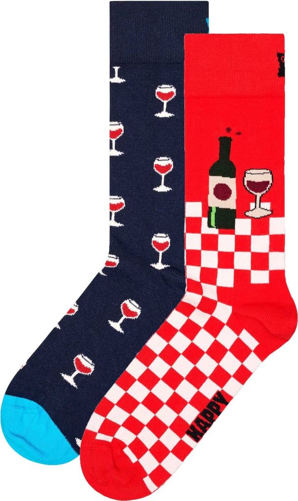 Happy Socks Uni Socken Geschenkst Wein - 2 Paar blue (6300)-41-46