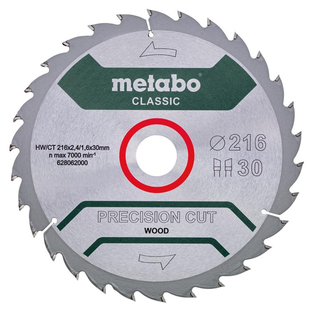 Metabo Sägeblatt "precision cut wood - classic", 216x30, Z30 WZ 22°