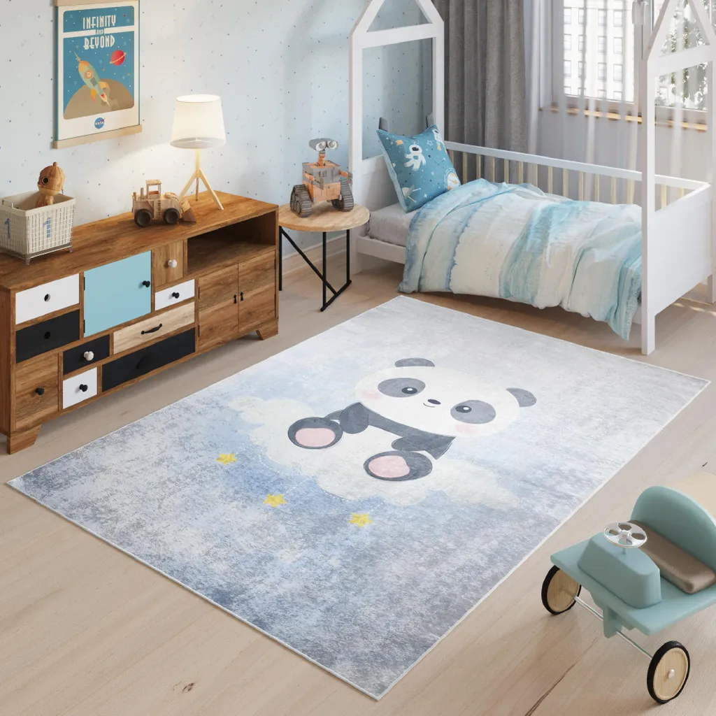 Tapis de Jeux Enfant 140 x 200 cm Moderne pour Chambre à Coucher EMMA