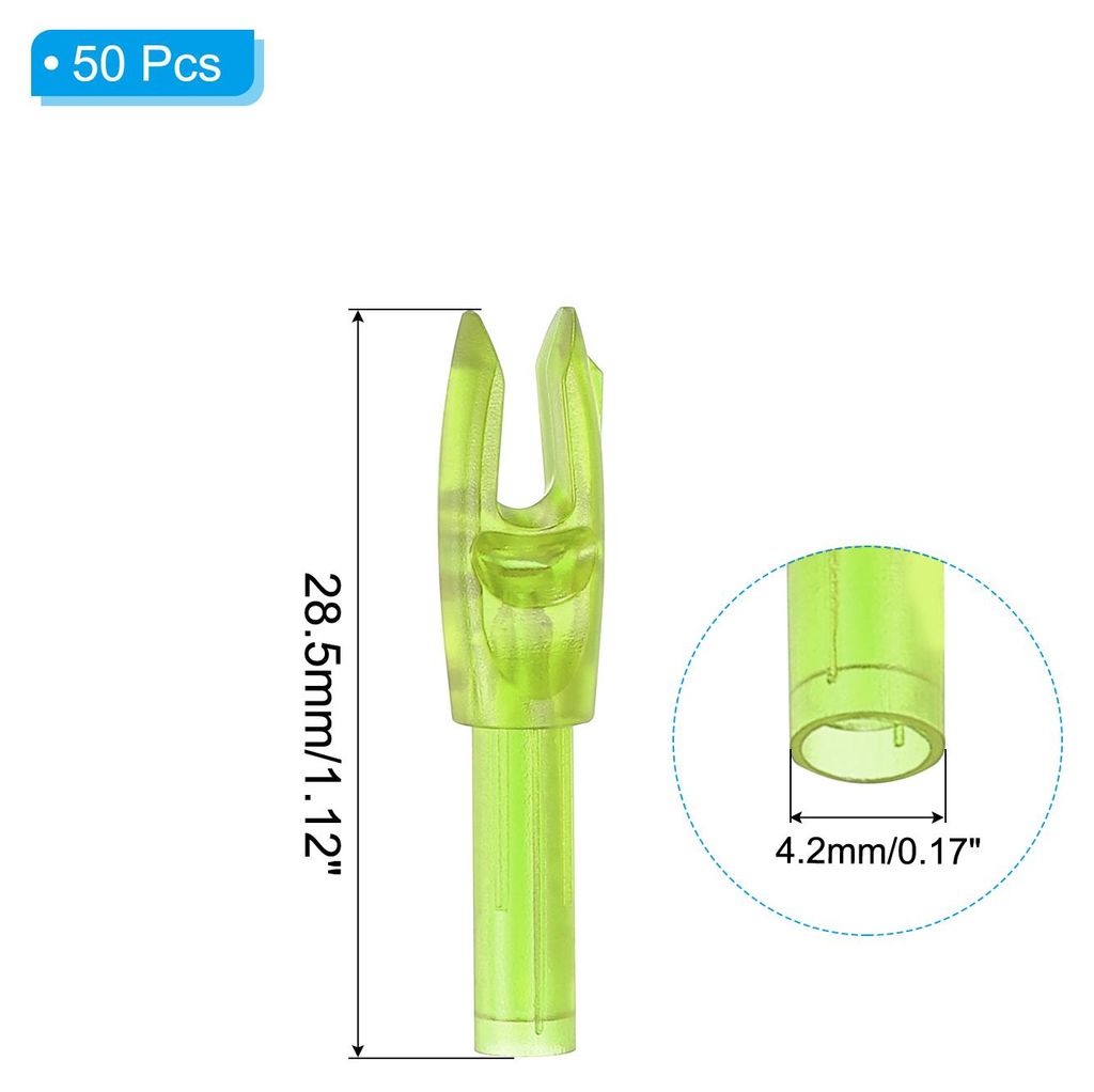 Bogenschie?nocken 4,2 mm 0,165", 50 Stš¹ck Pfeil Nocken Kunststoff Transparente Einsetz Pfeilnocken Ersatz fš¹r Jagdpfeile Recurvebogen Compoun...