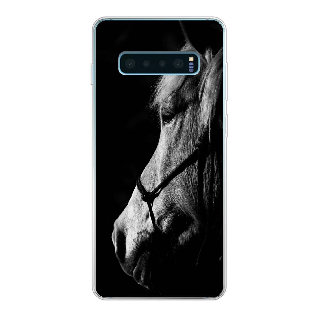 MuchoWow Handyhülle Schutzhülle Hülle für Samsung Galaxy S10 Lite Pferd - Halfter - Leicht Silikon Softcase Handy Hülle - Schutz