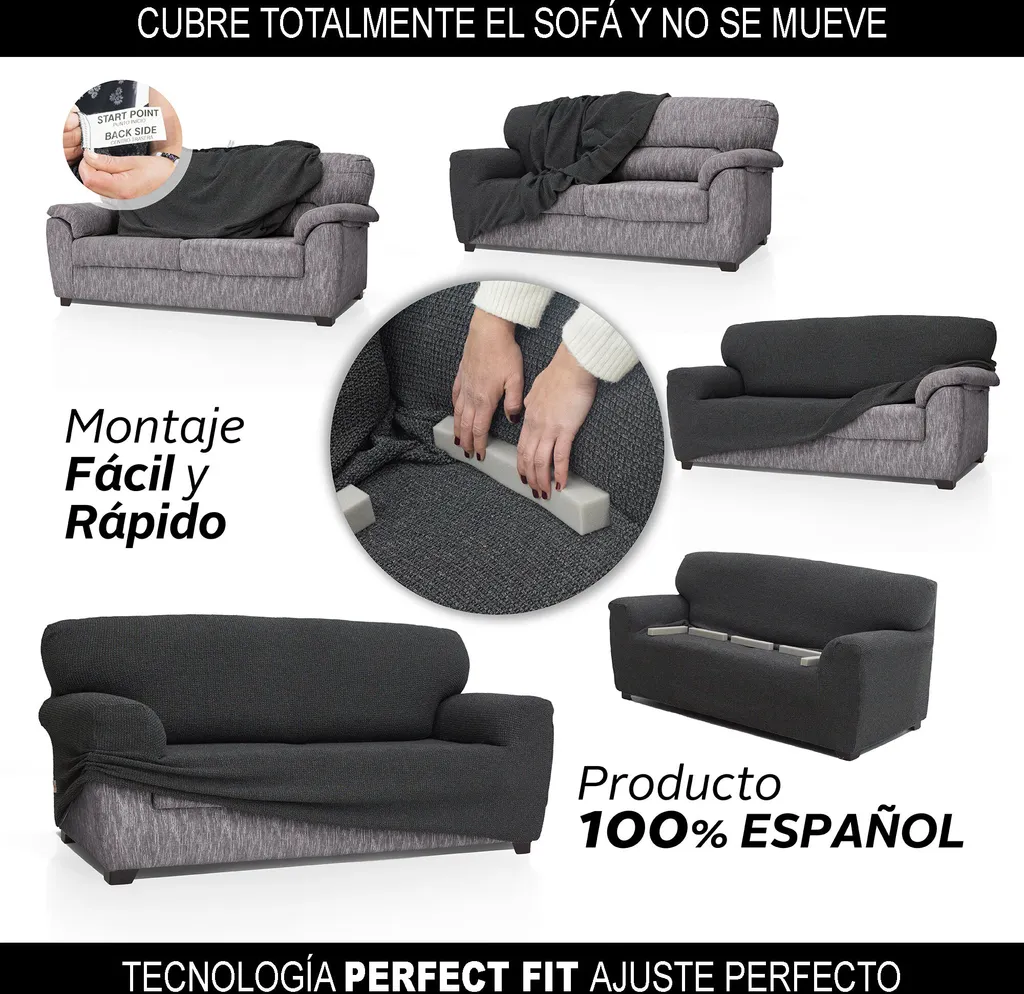 Copridivano 3 Posti Bordeaux SOFASKINS - Antistress e Lavabile - 8