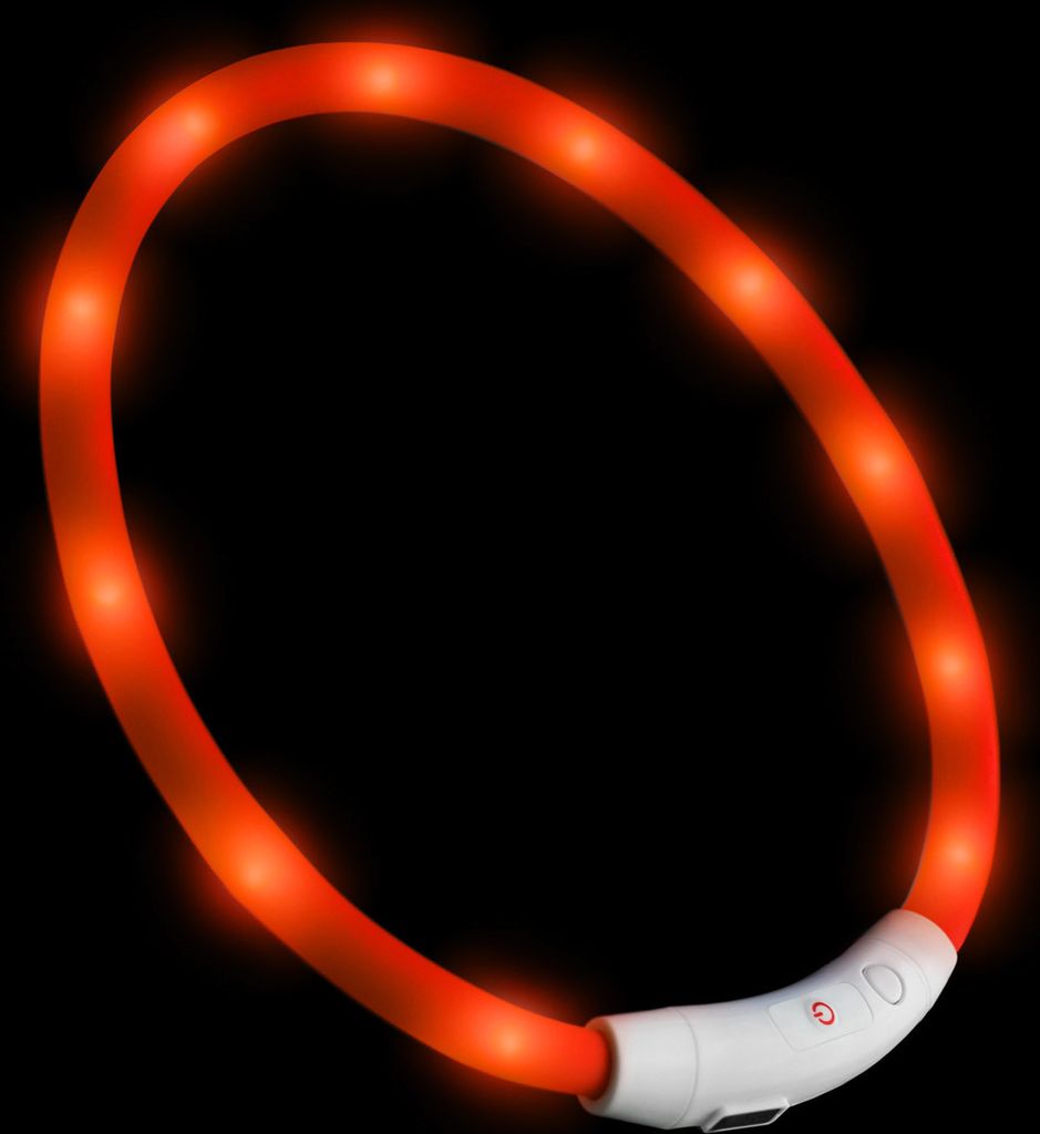 PRECORN LED USB- Halsband Hund Silikon Hundehalsband Produktbild 