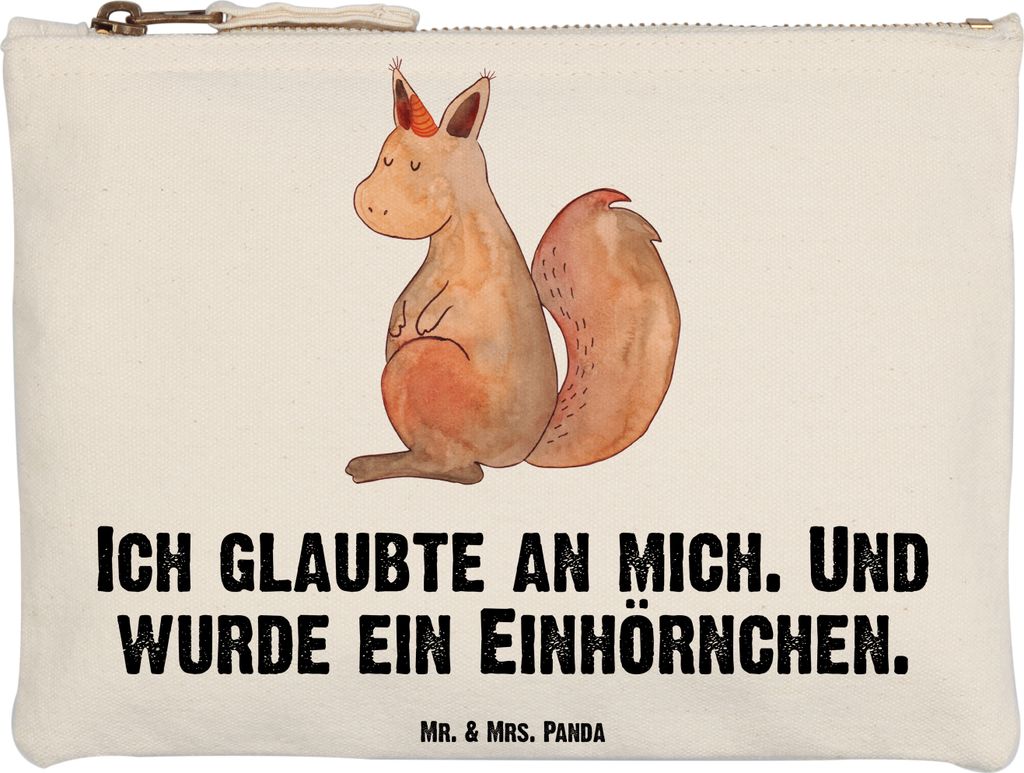 Mr. & Mrs. Panda toiletry bag Einhorn Glauben Grösse XL Große - Weiß - Geschenk, Kulturtasche, kosmetiktäschchen, Etui, Eichhörnchen, Schlampe...