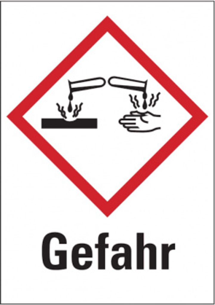 Dreifke Gefahrstoffetiketten - Ätzwirkung (GHS05) & Signalwort "Gefahr" | Fo...