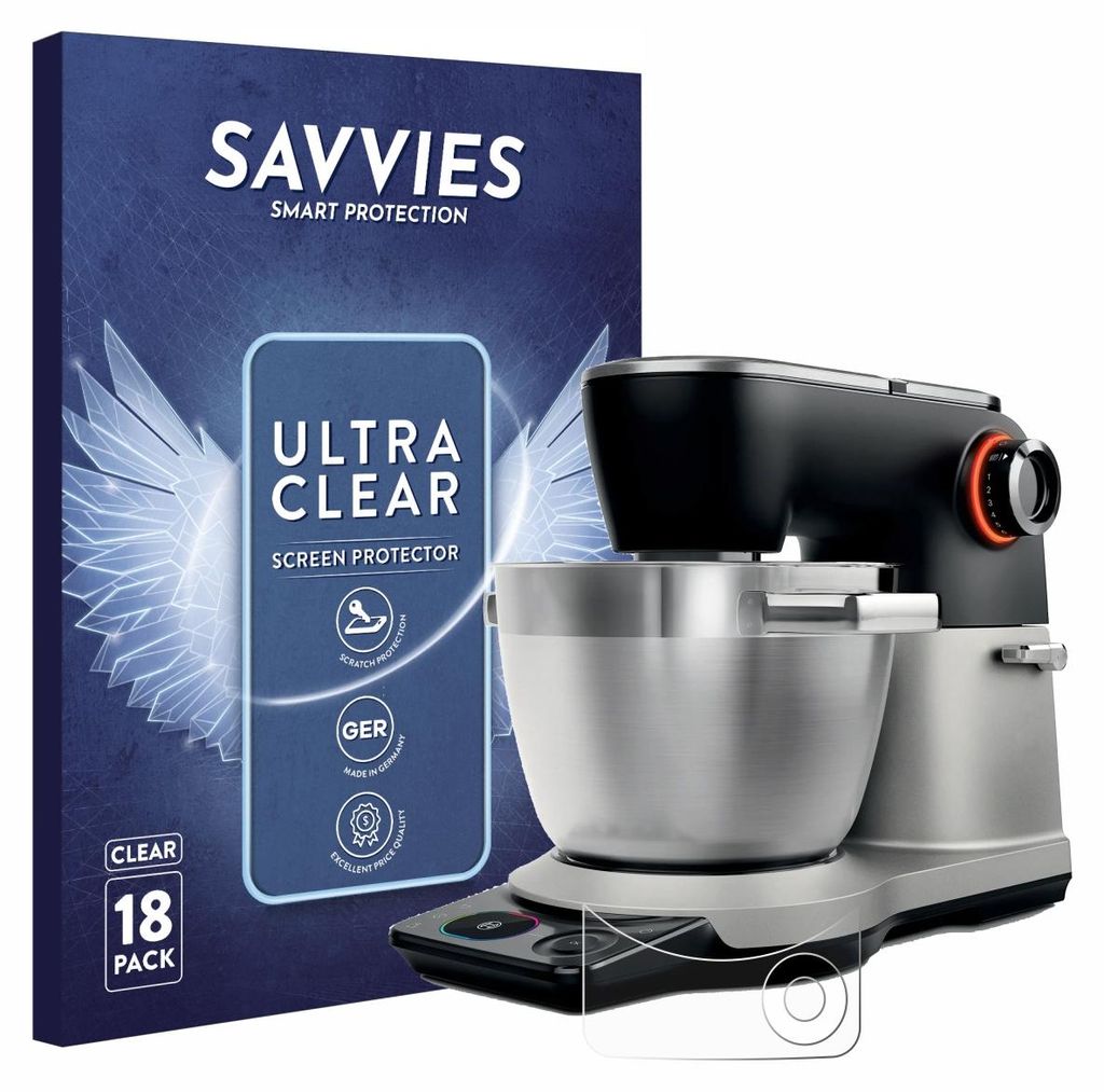 18x Für Bosch MUMS8ZS18 Schutzfolie Savvies Displayschutz Display Schutz Folie Klar Transparent