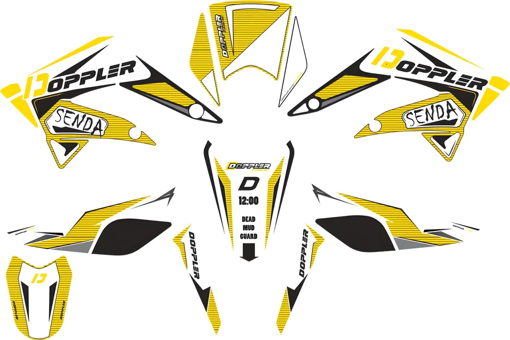Sticker Doppler pour Derbi Senda, kit graphique carénage 50cc