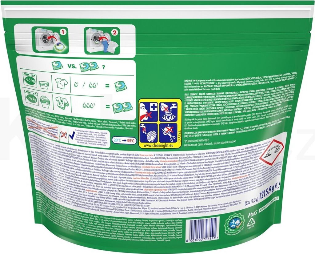 Ariel Color Clean&Fresh All in-1 kapsle na praní 63 PD Obrázek produktu 3
