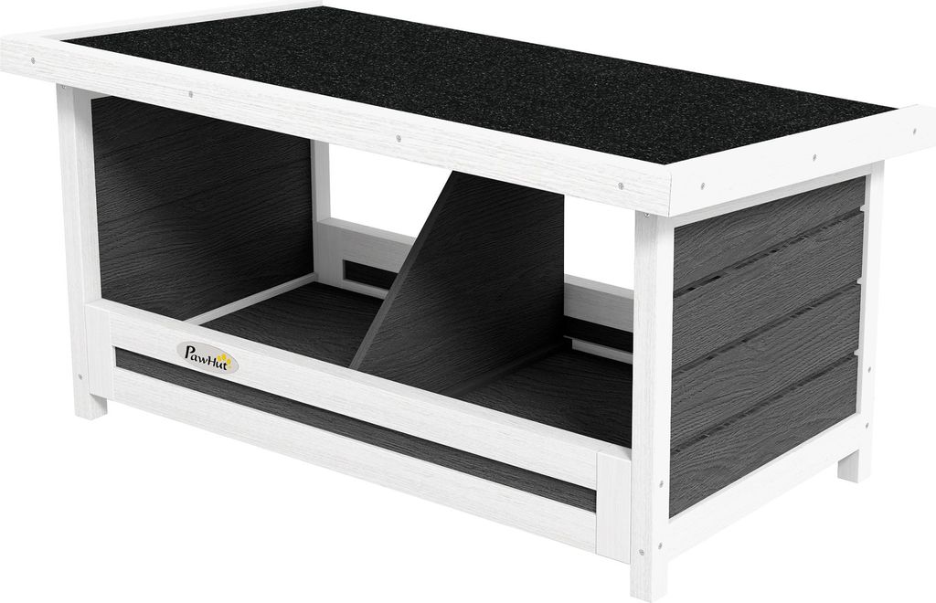 Legenest für Hühner Hühnernest, wetterbeständig, Asphaltdach, 66 x 37 x 34 cm, Natur + Schwarz