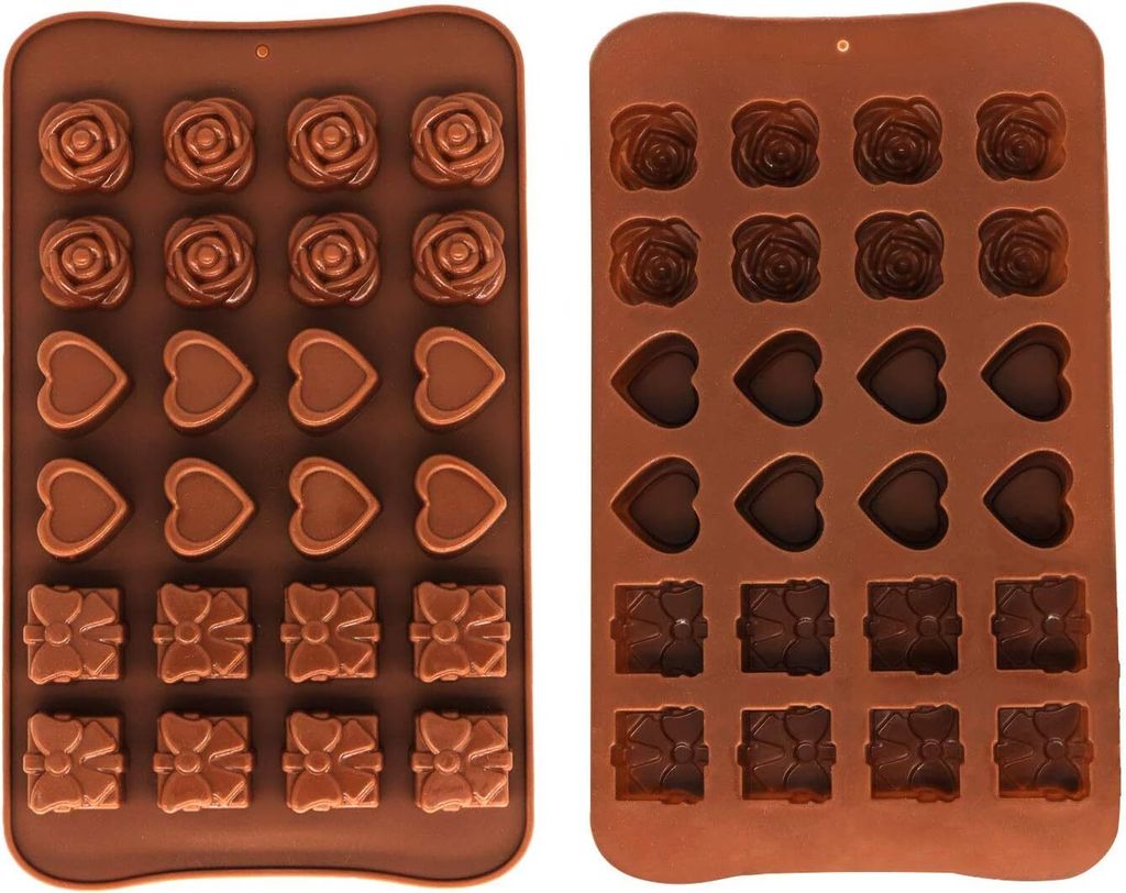 GKA Silikon Schokoladenform Pralinenform mit 24 Formen Herz Produktbild 4