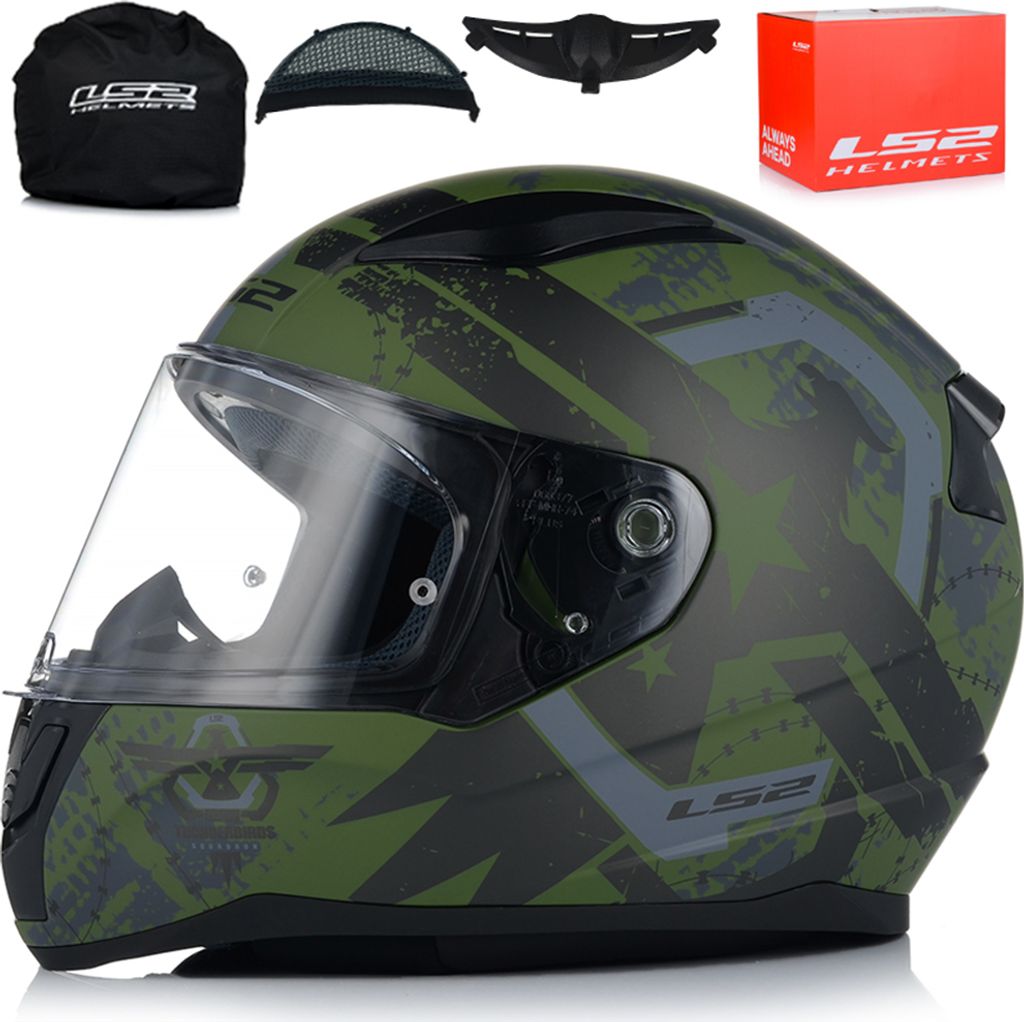 Integralhelm LS2 FF353 RAPID II Thunderbirds Militärgrün Matt größe M
