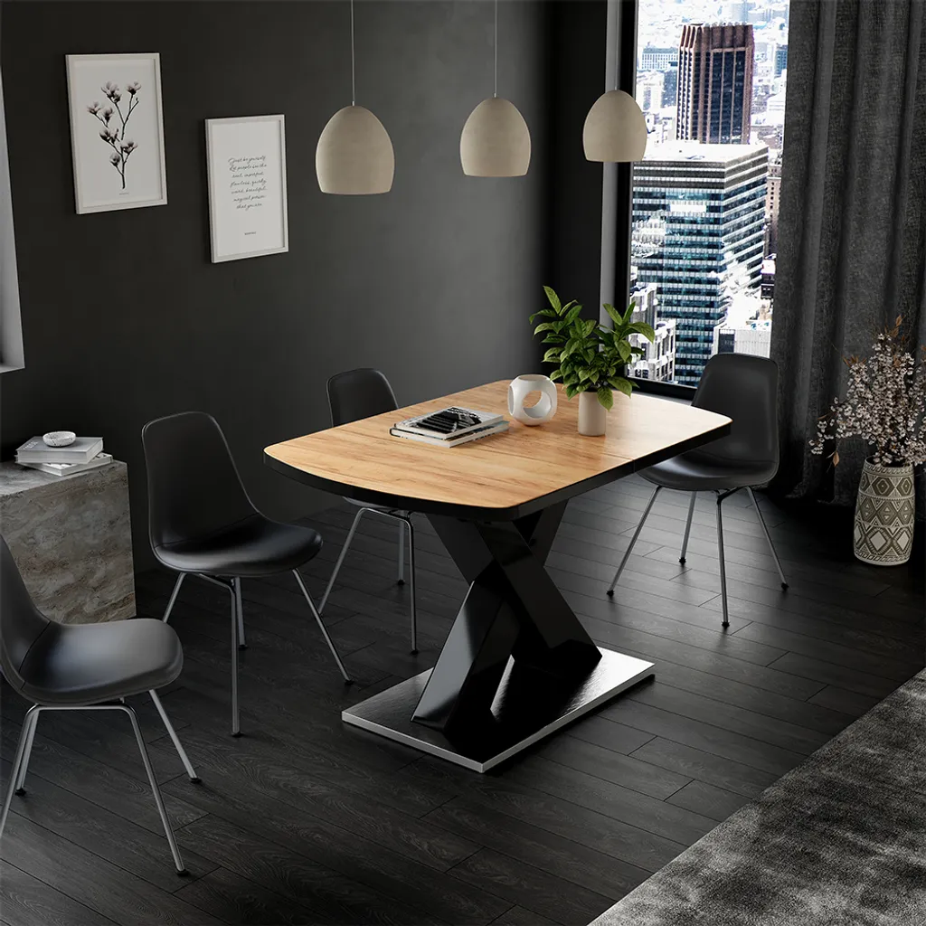 Table à manger modulable Vicco Chinto 120x80cm pour repas et invités