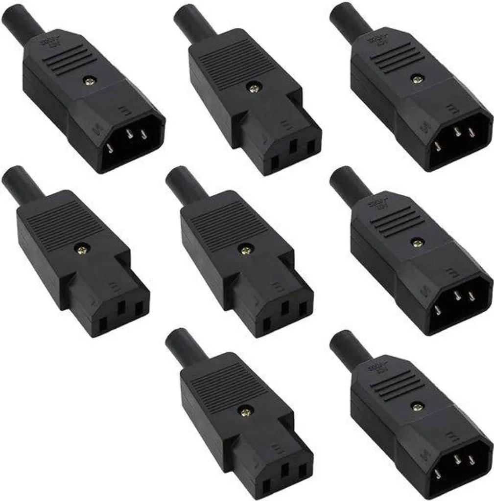 Connecteur C13 C14 à câbler lot de 4 fiches de rechange 250V 10A noir