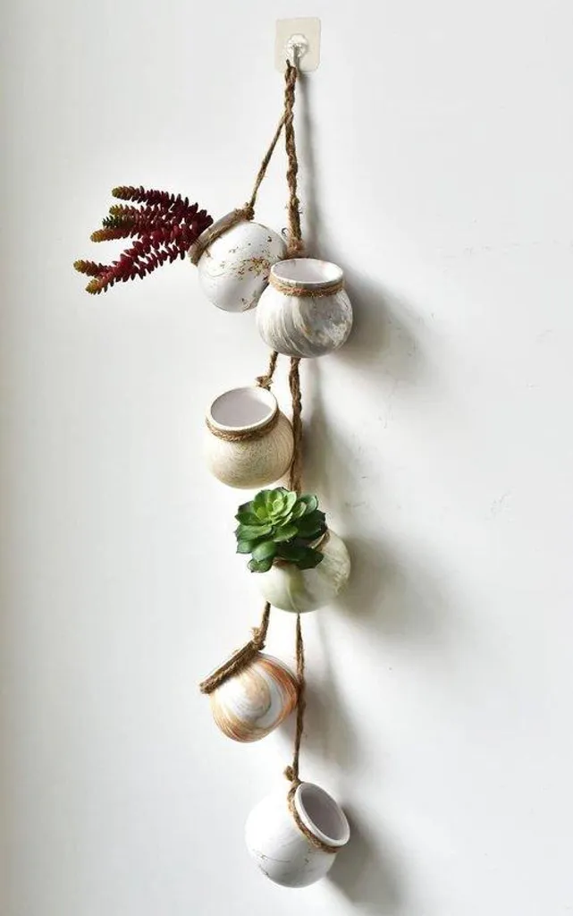 Jardin vertical intérieur en céramique lot de 4 pour murs et plafonds beiges