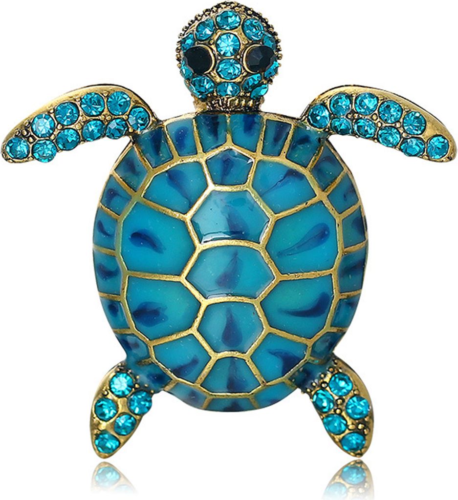 Meeresschildkröte-Brosche, öltropfender Strass, Tierform, Retro-Persönlichkeit, Geschenk, Legierung, Damen und Herren, Business-Anzug, Ansteckna...