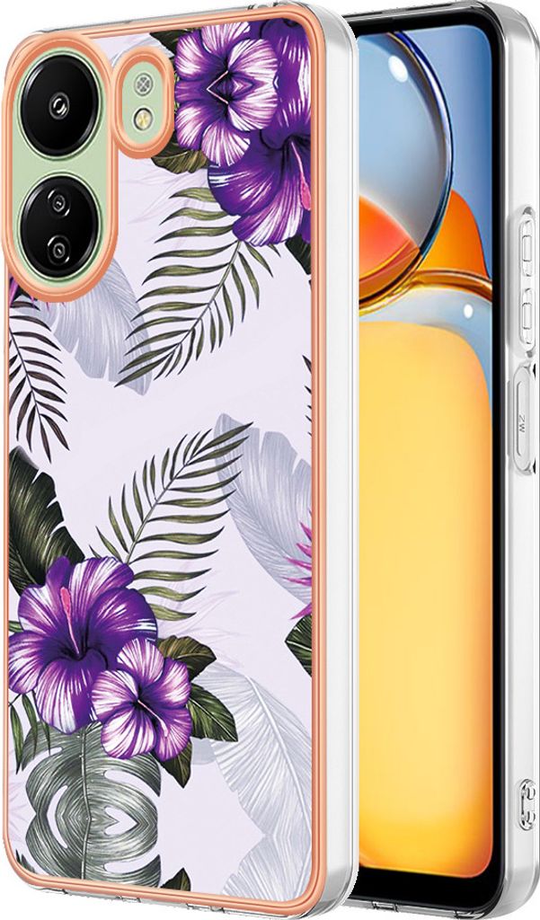 Hülle für Xiaomi Redmi 13C 4G/Poco C65 Muster TPU Silikon Stoßdämpfer Bumper Schutzhülle Lila