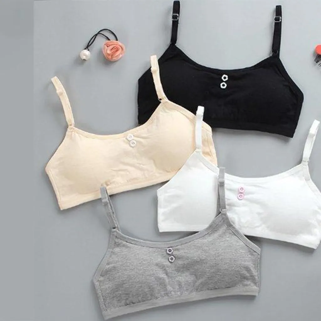 Brassière de sport fille anti-irritation sans armatures lot de 4 respirant