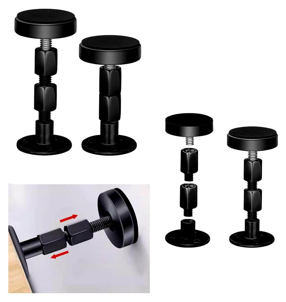 Kopfteilstopper für Bettrahmen - Anti-Wackel-Werkzeug, verstellbar von 6,7 cm bis 8,7 cm, 4 Stück in Schwarz