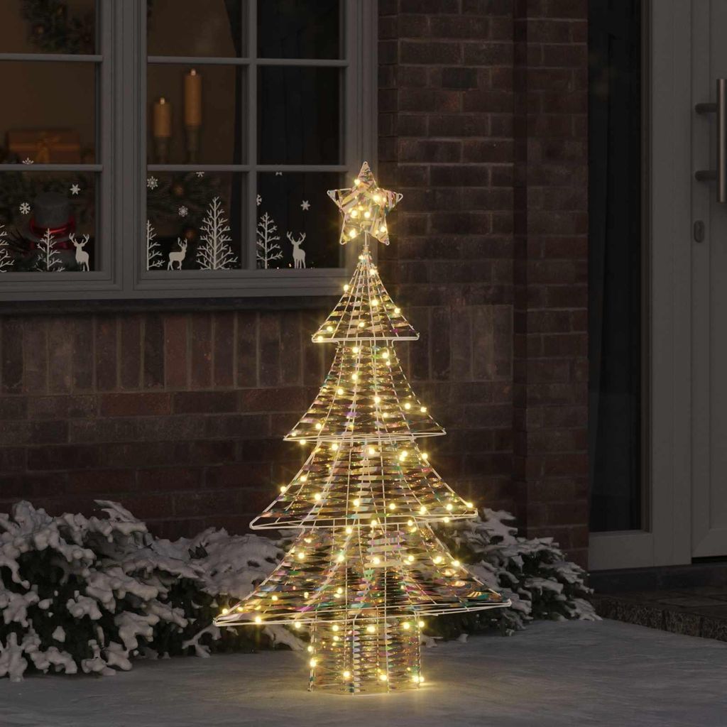 vidaXL Weihnachtsbaum mit 120 LEDs Warmweiß 120,5 cm PET
