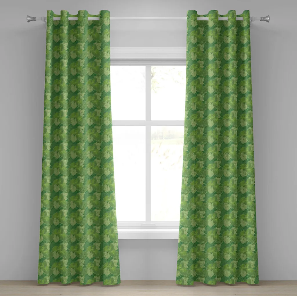 Rideaux décoratifs 2 panneaux motif végétation sauvage 280 x 245 cm