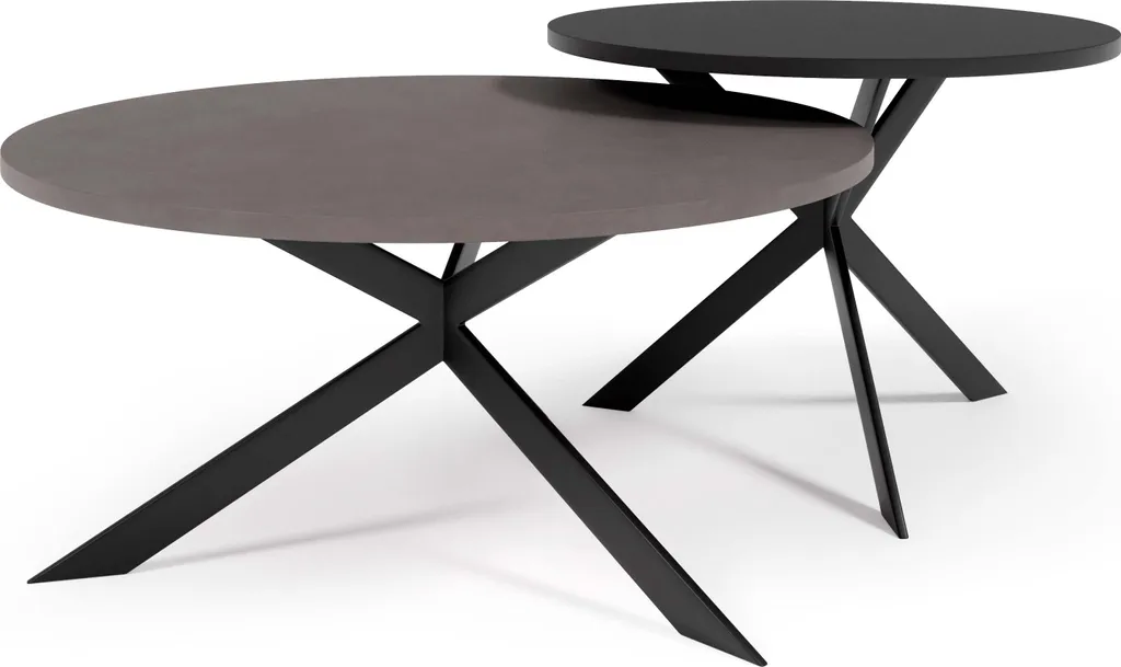 Petite Table Basse 75cm Gain de Place - Table Ronde Grise Stable et Design