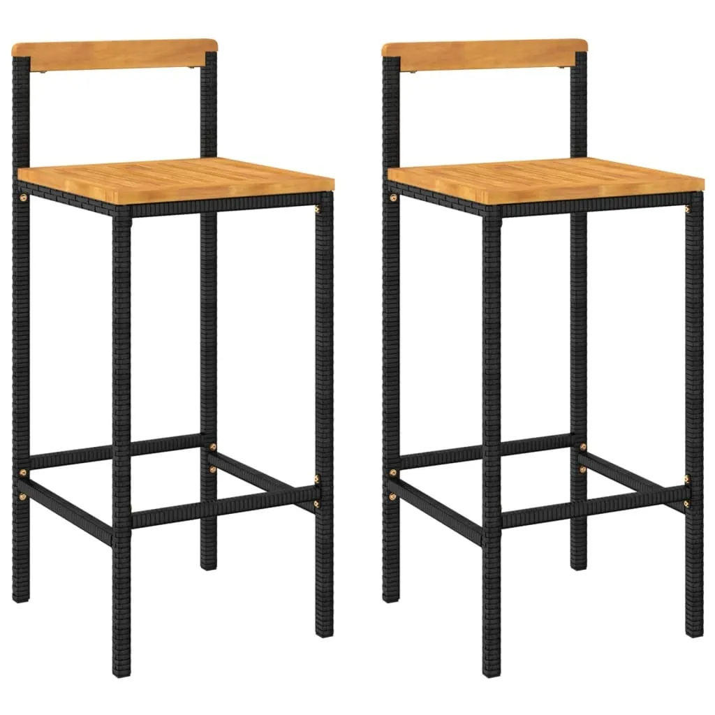 Trasforma il tuo Giardino: Set 2 Sgabelli Bar in Acacia e Rattan