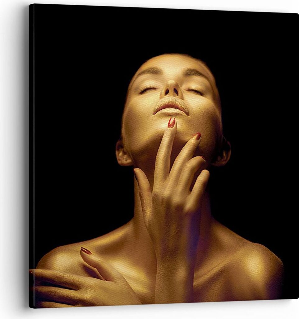 Bild auf Leinwand - Leinwandbild - Einteilig - Gold Frau Stück - 40x40cm - Wand Bild - Wanddeko - Wandbilder - Leinwanddruck - Bilder - Wanddekora...