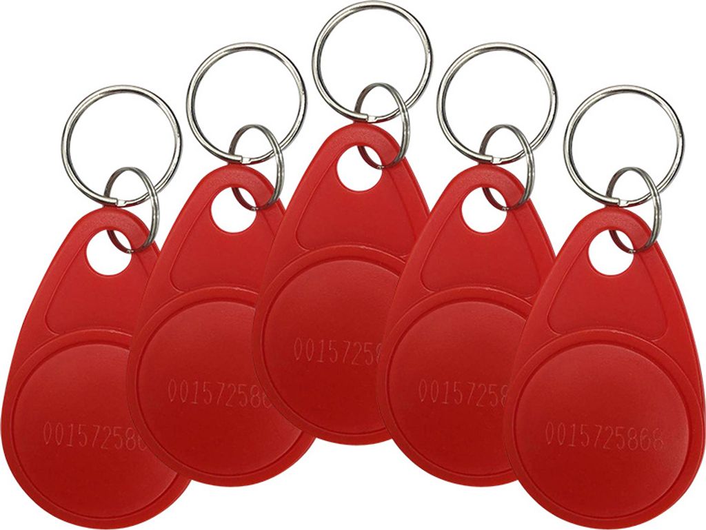 5x Apriporta tag chiave RFID 125KHz (rosso)