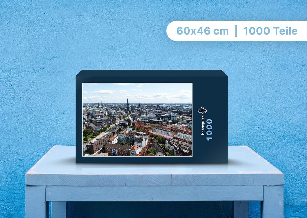 hansepuzzle 108607 - Hamburg Puzzle, 1000 Teile, Reisen, 60,0 x 46,0cm mit hochwertiger Aufbewahrung, Kartonbox und wiederverschließbarem Beutel