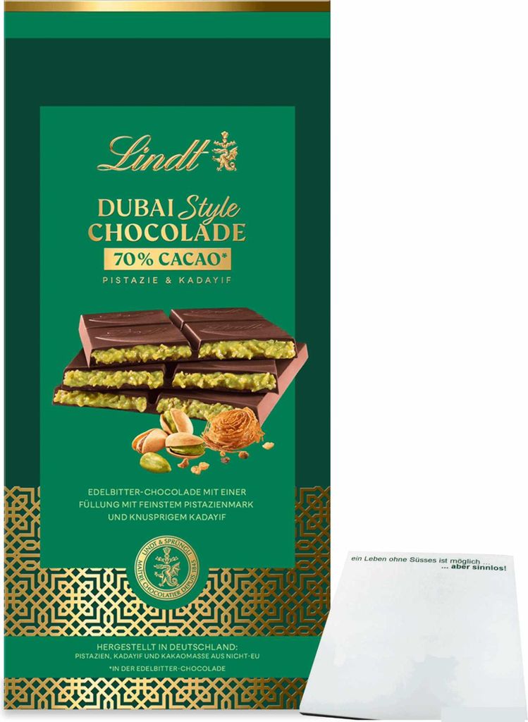 Lindt Dubai Style Chocolade DARK 70% Cacao (145g Tafel) + usy Block