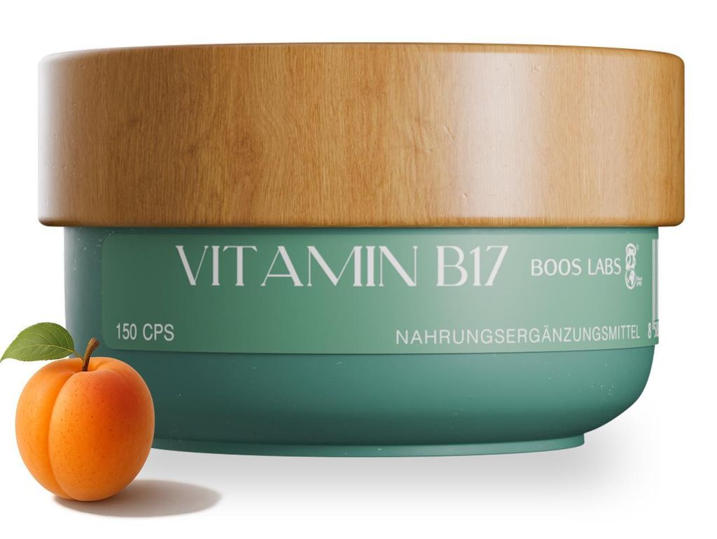 BOOS LABS das stärkste Vitamin B17 I 150 vegane Kapseln I B17 Vitamin Kapseln Hochdosiert, Bittere Aprikosenkerne direkt aus der Natur