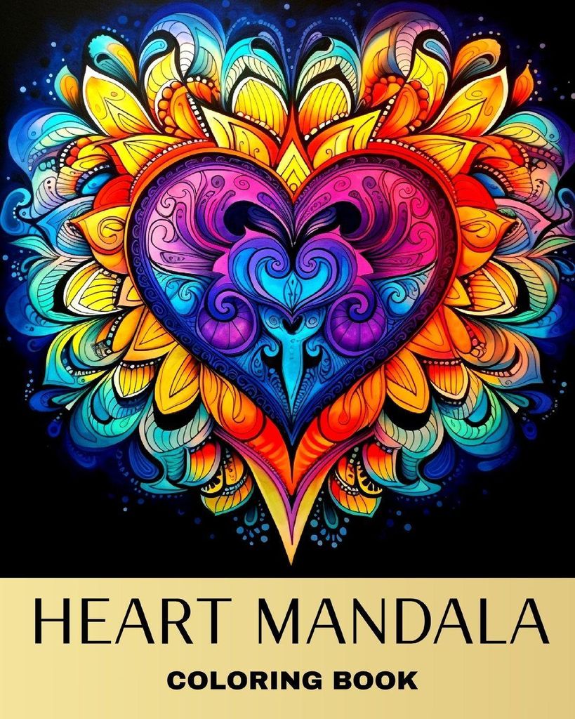 Herz-Mandala-Malbuch
