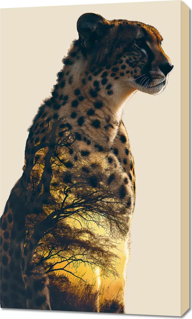 Image Guépard 60x100 cm - Déco Murale pour Habiller vos Murs Vides avec Style