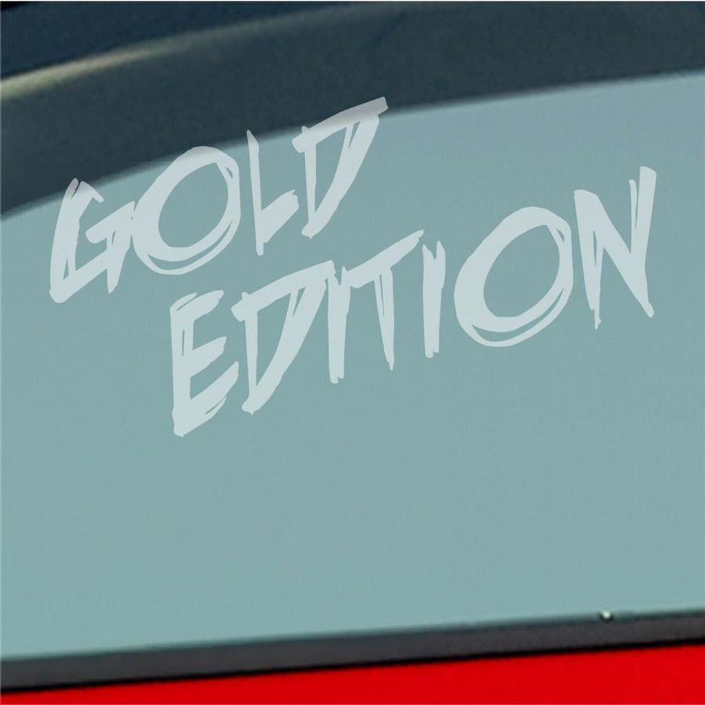 Auto Aufkleber Gold Edition Auto Car Tuning 15x7 cm Milchglas Sticker Heckscheibenaufkleber