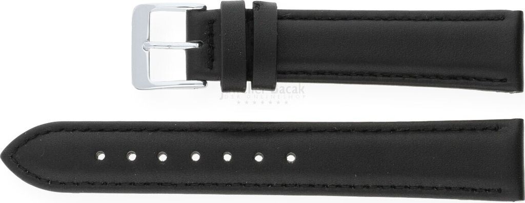 Uhrenarmband weiches Kalbsleder 198810 Seidenkalb schwarz 18mm