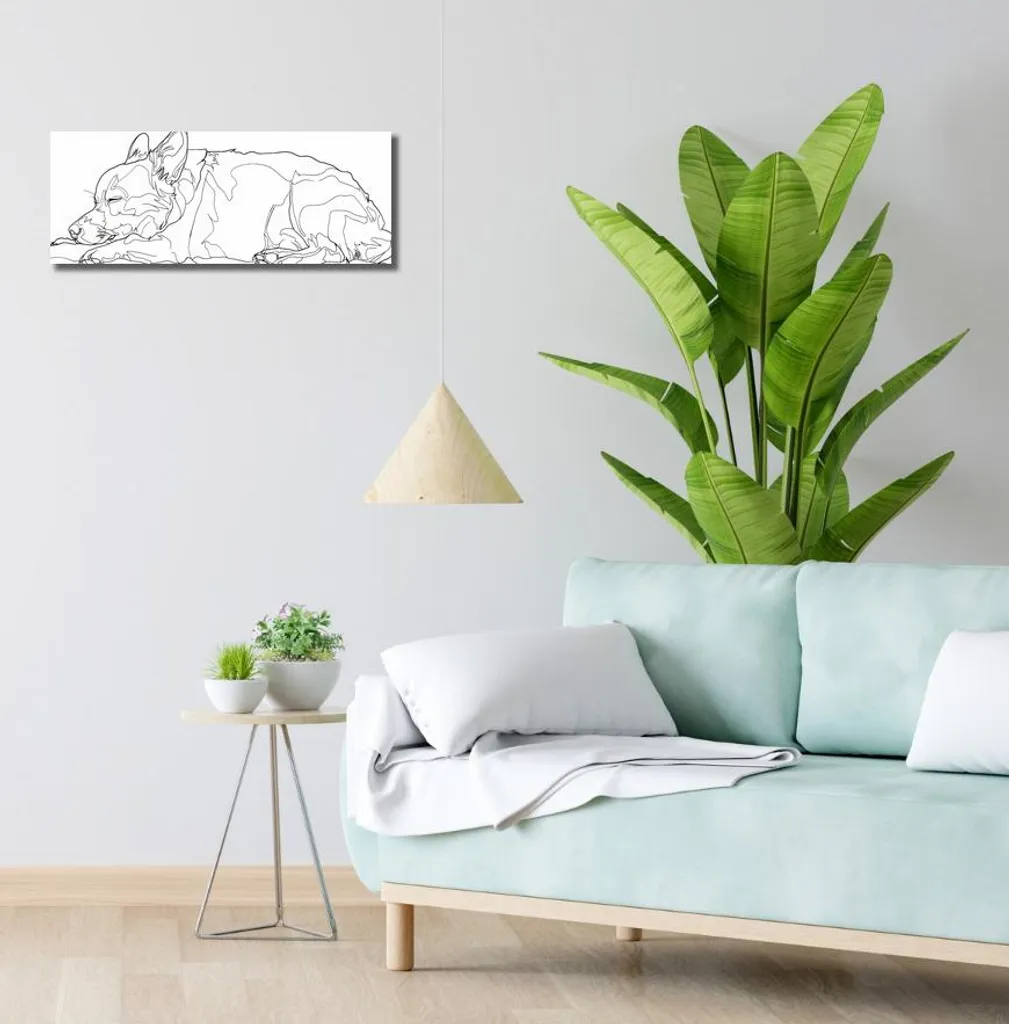 Image Chien Endormi 60x20 cm - Impression HD Format Long Horizontal - 2