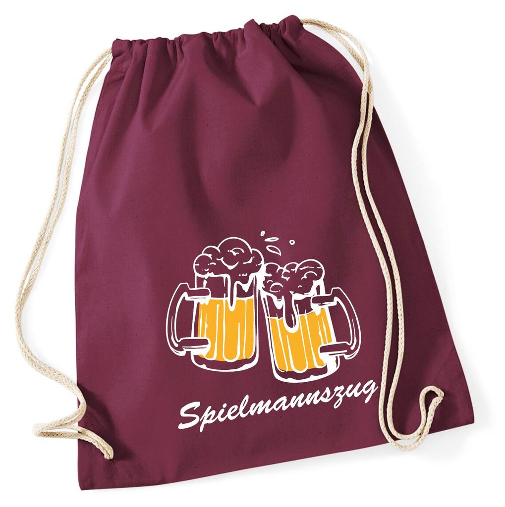 Huuraa Turnbeutel Spielmannszug Schützenfest 12 Liter Burgundy Baumwolle Rucksack Geschenkidee