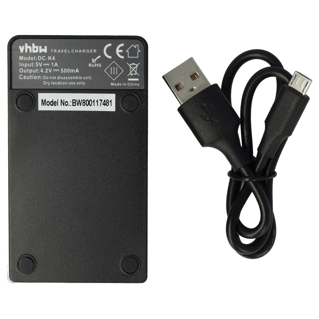 vhbw USB-C Ladegerät kompatibel mit Leica D-Lux Kamera - Ladeschale + USB-C Kabel Ladeanzeige