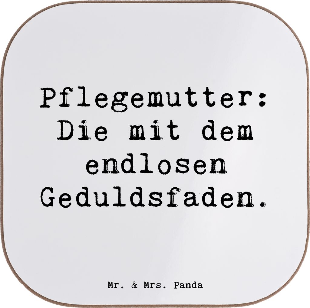 Mr. & Mrs. Panda untersetzer bedruckt Pflegemutter Geduld - Weiß - Geschenk, Stärke, Geschenke, Glasuntersetzer personalisiert, Familienmitgliede...