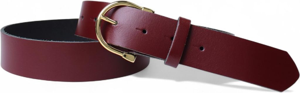 FRONHOFER Damen Ledergürtel 3,5 cm vergoldete Hufeisen Gürtelschnalle, echt Leder
