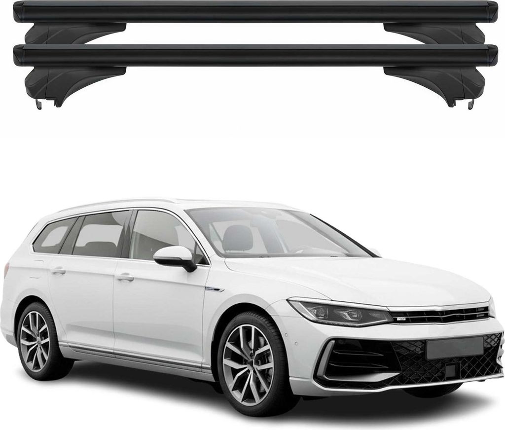 Menabo Dachträger für VW Passat B9 Variant 2024-2025 Aluminium Schwarz 2 tlg