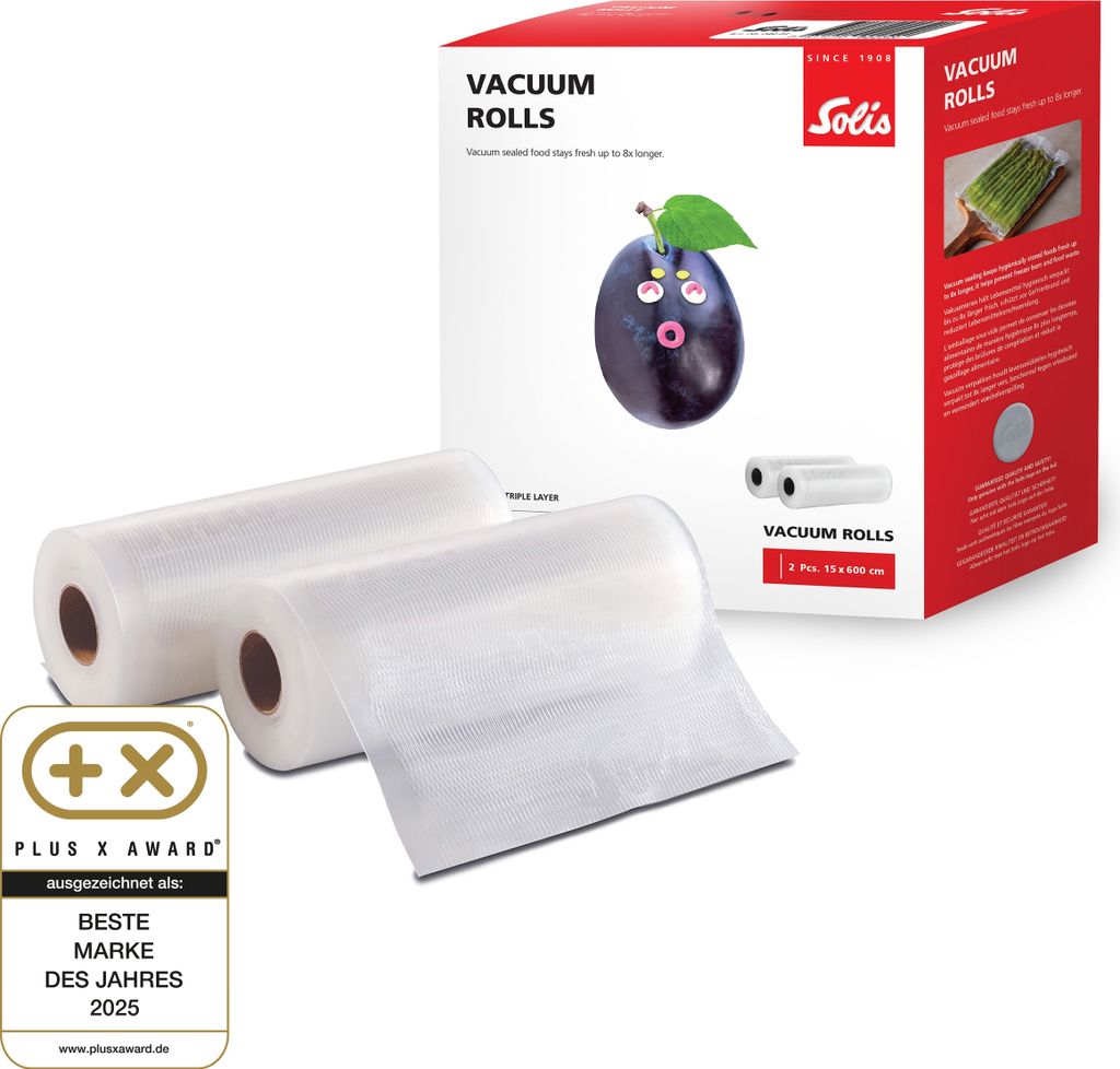 Solis Vakuumierfolie für Vakuumierer, 2 Rollen BPA-frei, Produktbild 