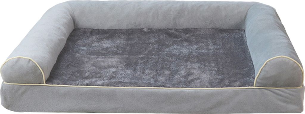 Orthopädisches Hundebett, großes, waschbares Hundesofabett, weiche Nackenrolle, Hundenest, Baumwollfüllung, warmes Haustier-Couchsofa für mitte...