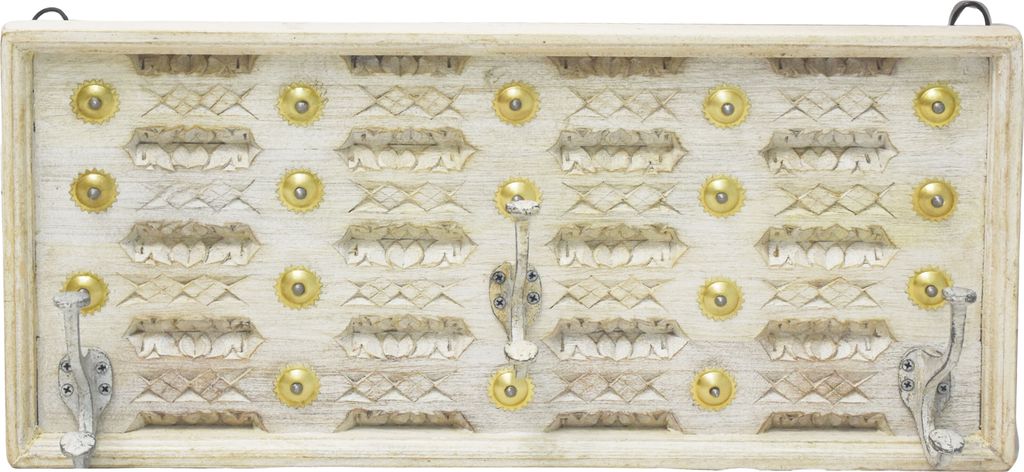 Vintage Garderobe Kleiderhaken Firoza Gross 57cm groß 6er Haken | Hakenleiste Wandhaken für die Wand oder Tür | Kleiderhakenleiste Garderobenhak...