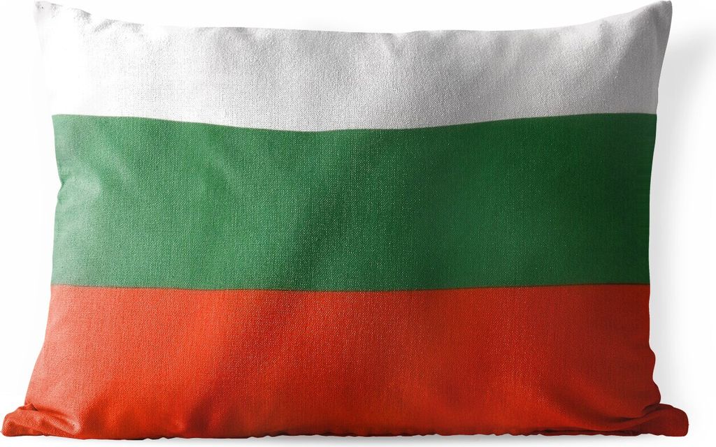 MuchoWow Outdoor Kissen - Nahaufnahme der Flagge von Bulgarien - 50x30 cm - Wetterfest - Lounge Kissen - Sofa kissen - Wohnzimmer Dekoration