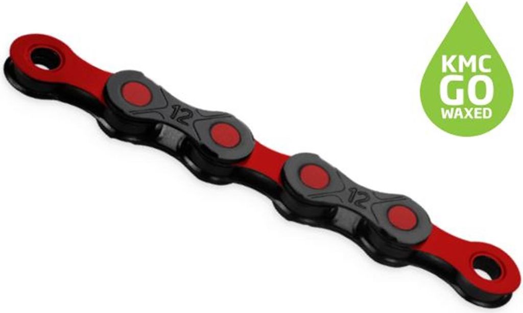 KMC Kette DLC12 126L/Box Waxed 12-fach Black/Red