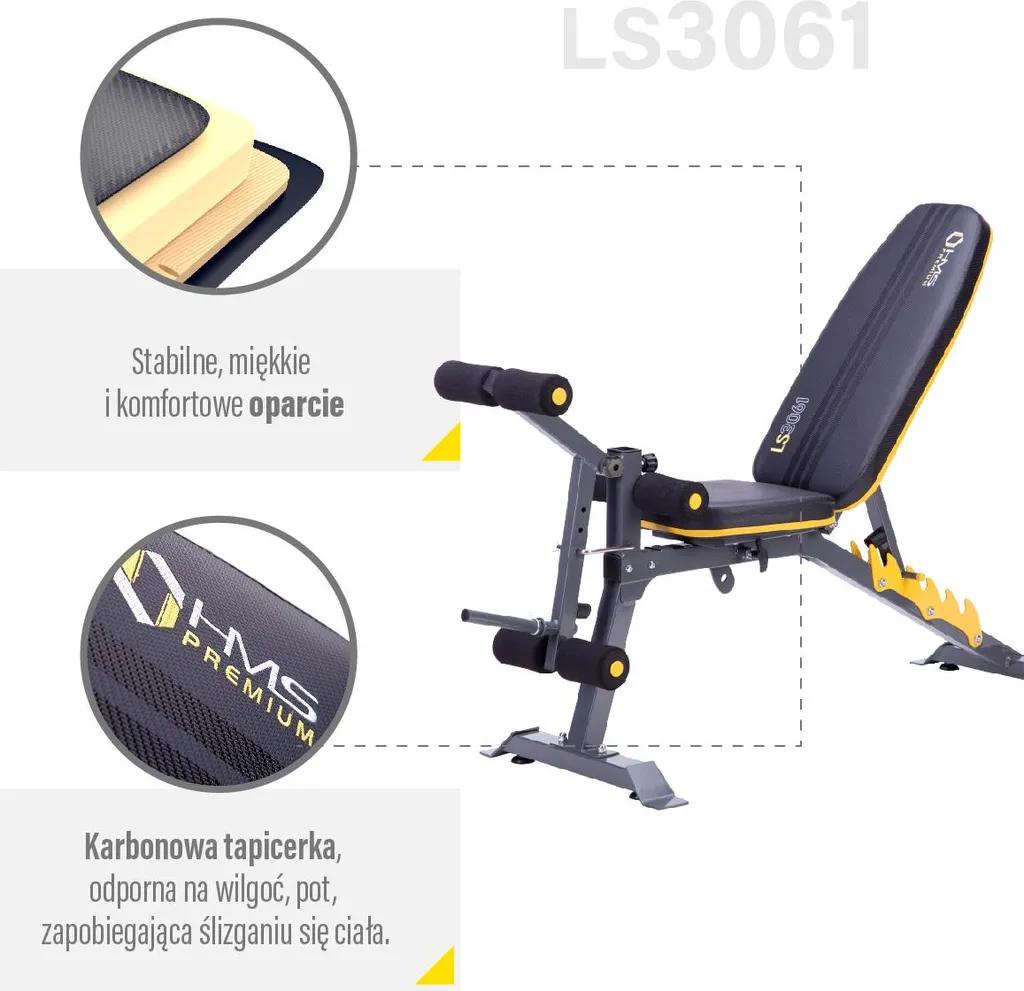 Banc de musculation pliable HMS Premium LS3050 multifonction réglable - 4