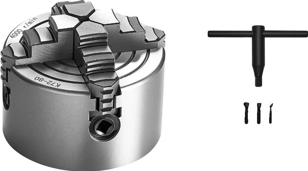 Mandrin K72-80 haute précision en HT300 avec 4 mors réglables 3 pouces