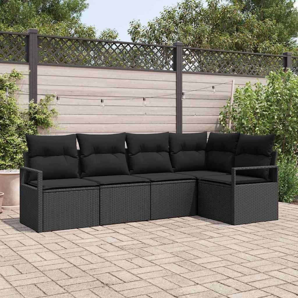 Maison Exclusive - Sofa Set 5 pcs Schwarz Poly-Rattan