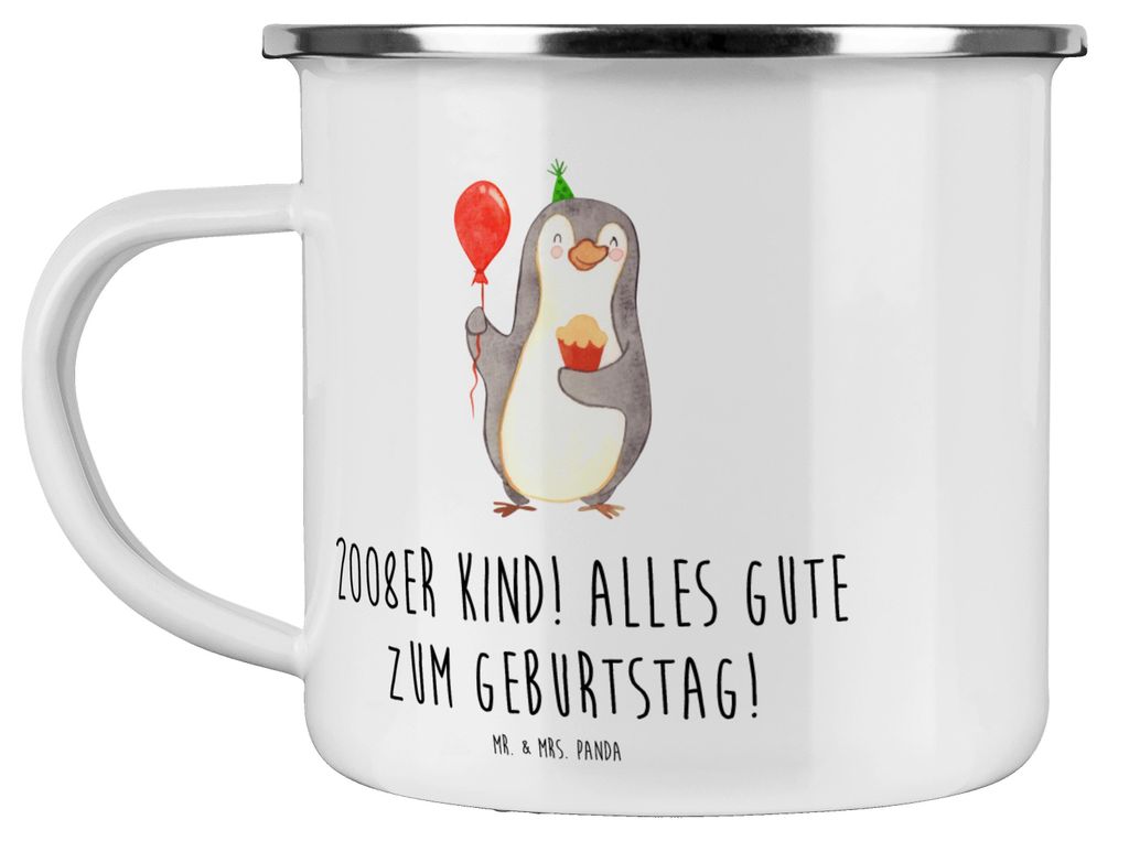 Mr. & Mrs. Panda Teetasse 2008 Geburtstag - Weiß - Geschenk, Campingbecher, Happy Birthday, Teebecher, Glückwunsch, Erinnerungen, Kaffeepott, Geb...